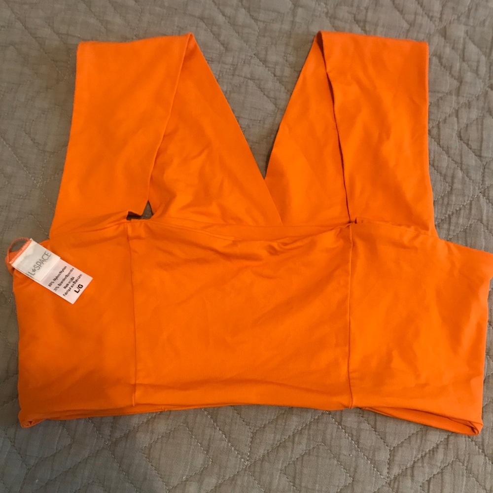 L-space womens bikini top- size L, orange